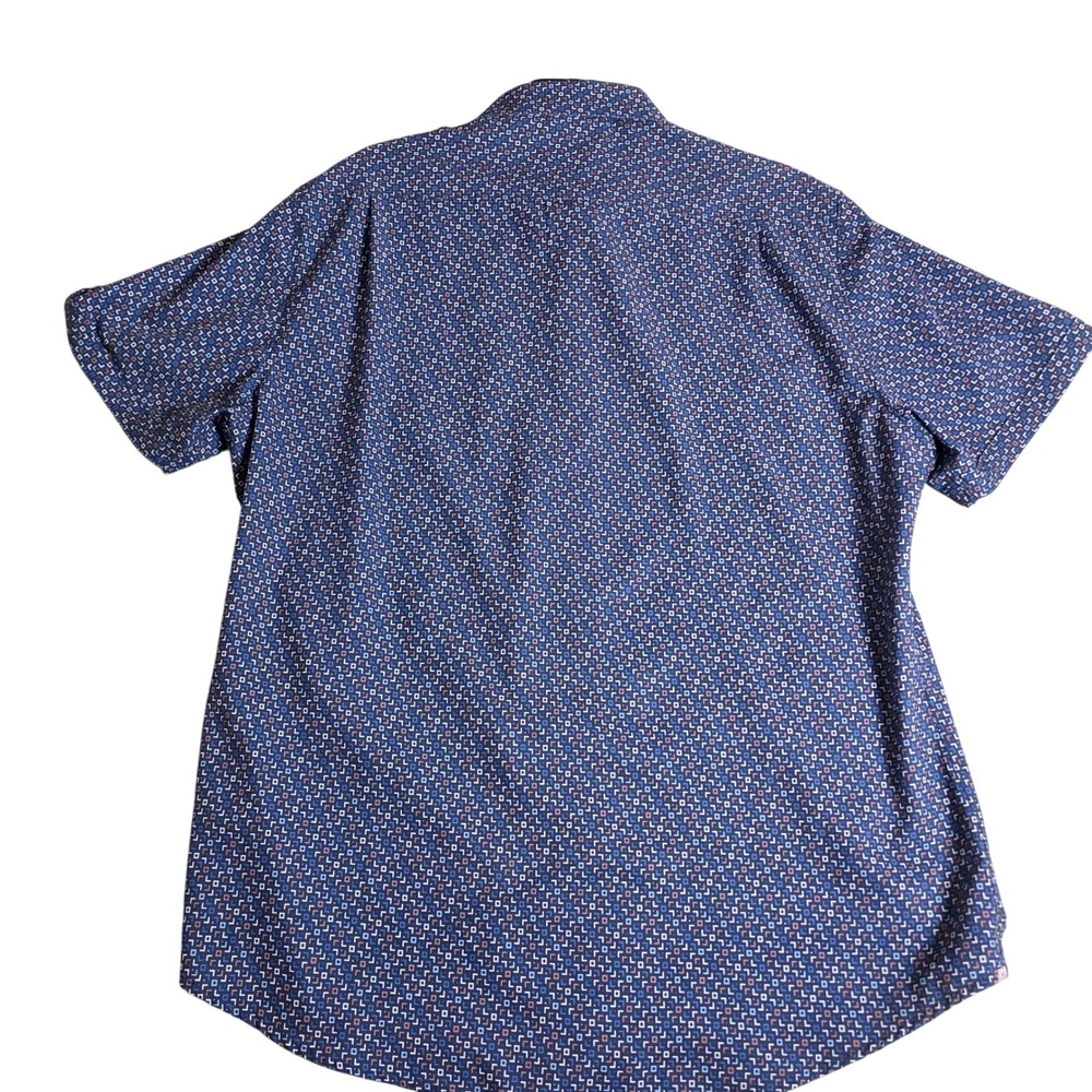 7 Diamonds Button Down Shirt Mens XL Navy Blue 4-Way Stretch performance MK7235 - Picture 3 of 9